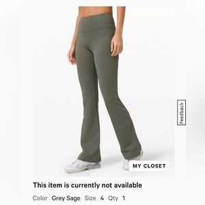 NWT lululemon luon groove pants grey sage size 4